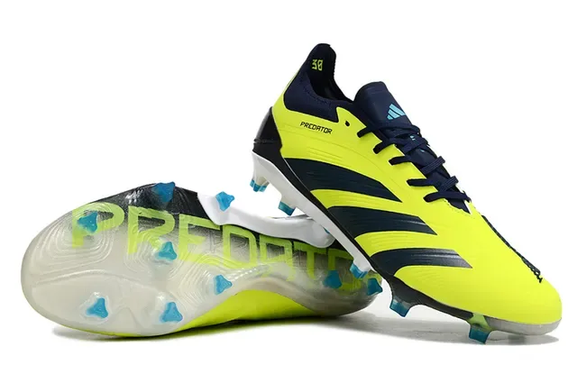 Adidas Predator Yellow Navy Low-Cut Cleated Firm-Ground Soccer Shoes 2