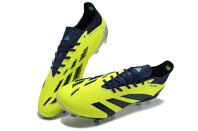 Adidas Predator Yellow Navy Low-Cut Cleated Firm-Ground Soccer Shoes 5