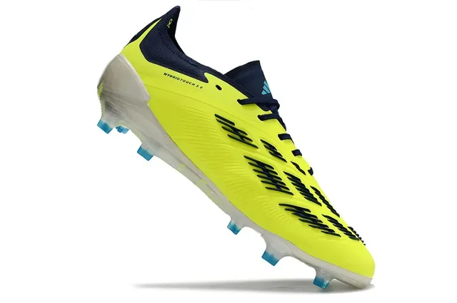 Adidas Predator Yellow Navy Low-Cut Cleated Firm-Ground Soccer Shoes 6