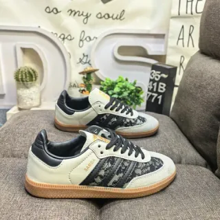 Adidas Samba بانيل الرباط أوف وايت وأسود حذاء رياضي نمط حياة