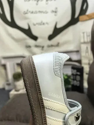Adidas Samba 金属银色 无鞋带 生活方式运动鞋 3