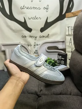 Adidas Samba 金属银色 无鞋带 生活方式运动鞋 5