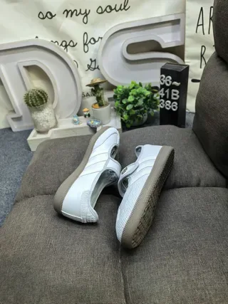 Adidas Samba 金属银色 无鞋带 生活方式运动鞋 6