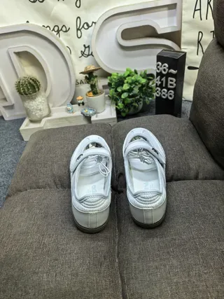 Adidas Samba 金属银色 无鞋带 生活方式运动鞋 8