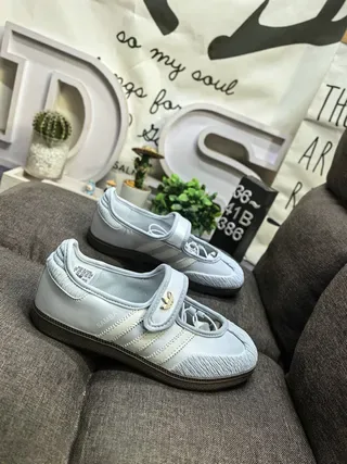 Adidas Samba 金属银色 无鞋带 生活方式运动鞋 9