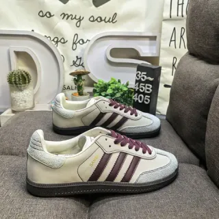 Adidas Samba Off-White و Burgundy أحذية رياضية أسلوب حياة