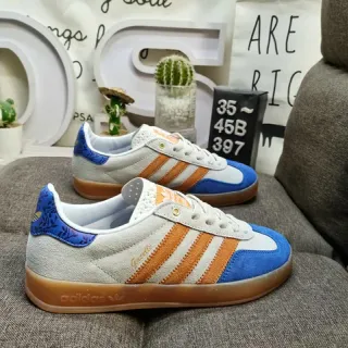 Adidas Samba OG بيج برتقالي أزرق نمط حياة حذاء رياضي