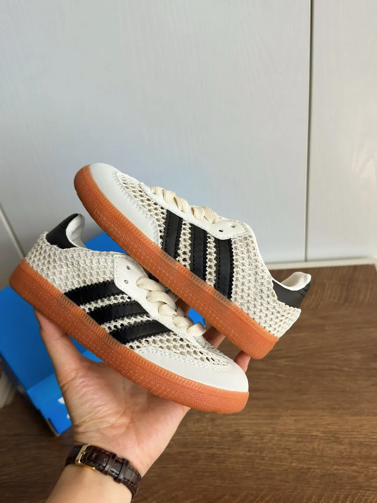 Adidas Samba OG maillé blanc noir gomme sneakers lifestyle 7