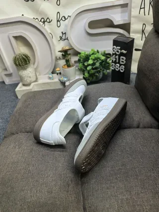 Adidas Samba OG 白灰 无鞋带生活方式运动鞋 6