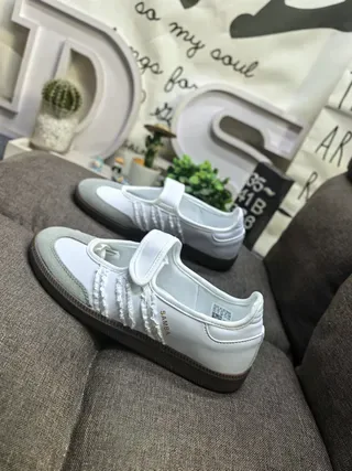 Adidas Samba OG 白灰 无鞋带生活方式运动鞋 7