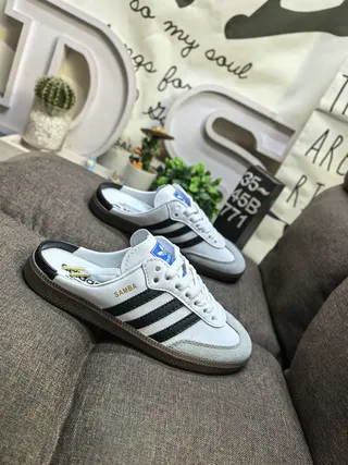 Adidas Samba White and Black Backless Mule Casual Shoes 9
