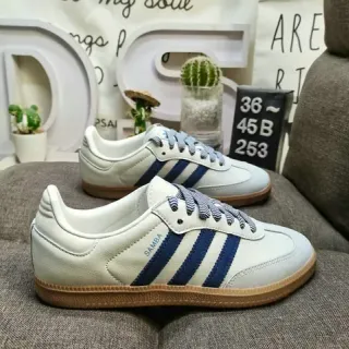 Adidas Samba أبيض ونافي حذاء أسلوب الحياة