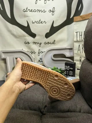 Adidas Samba منسوجة رمادي كريمي لايف ستايل سنيكرز 4