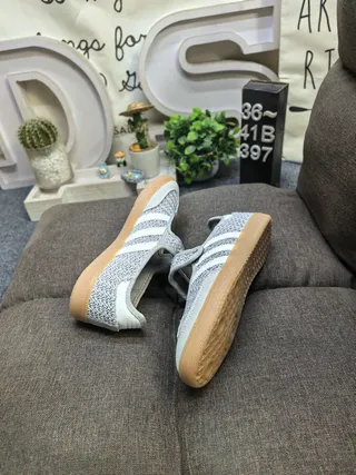 Adidas Samba منسوجة رمادي كريمي لايف ستايل سنيكرز 6