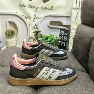 Adidas Spezial حذاء رياضي أسود وردي طبقة دانتيل نمط حياة