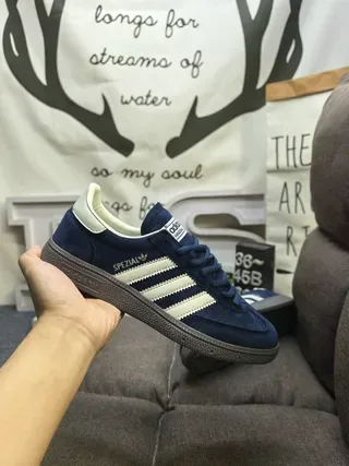 Adidas Spezial Tênis Lifestyle em Suede Azul Marinho e Off-White 5