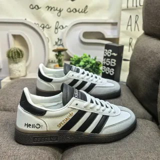 Adidas Spezial أحذية رياضية بيضاء سوداء ذهبية أسلوب حياة