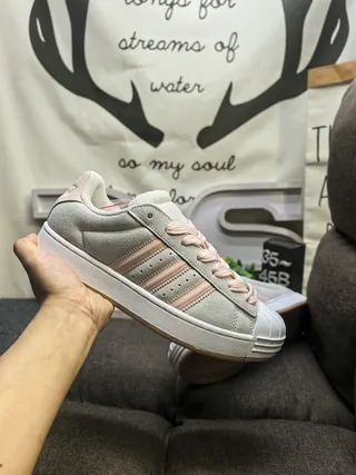 Adidas Superstar Beige and Gray Lifestyle Sneakers 5