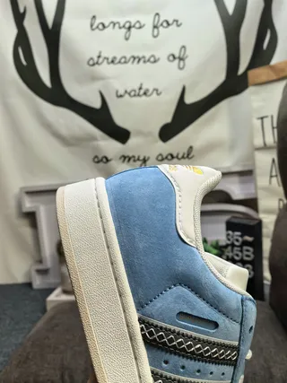 Adidas Superstar أحذية لايف ستايل أزرق فاتح سويدي شيل تو 3