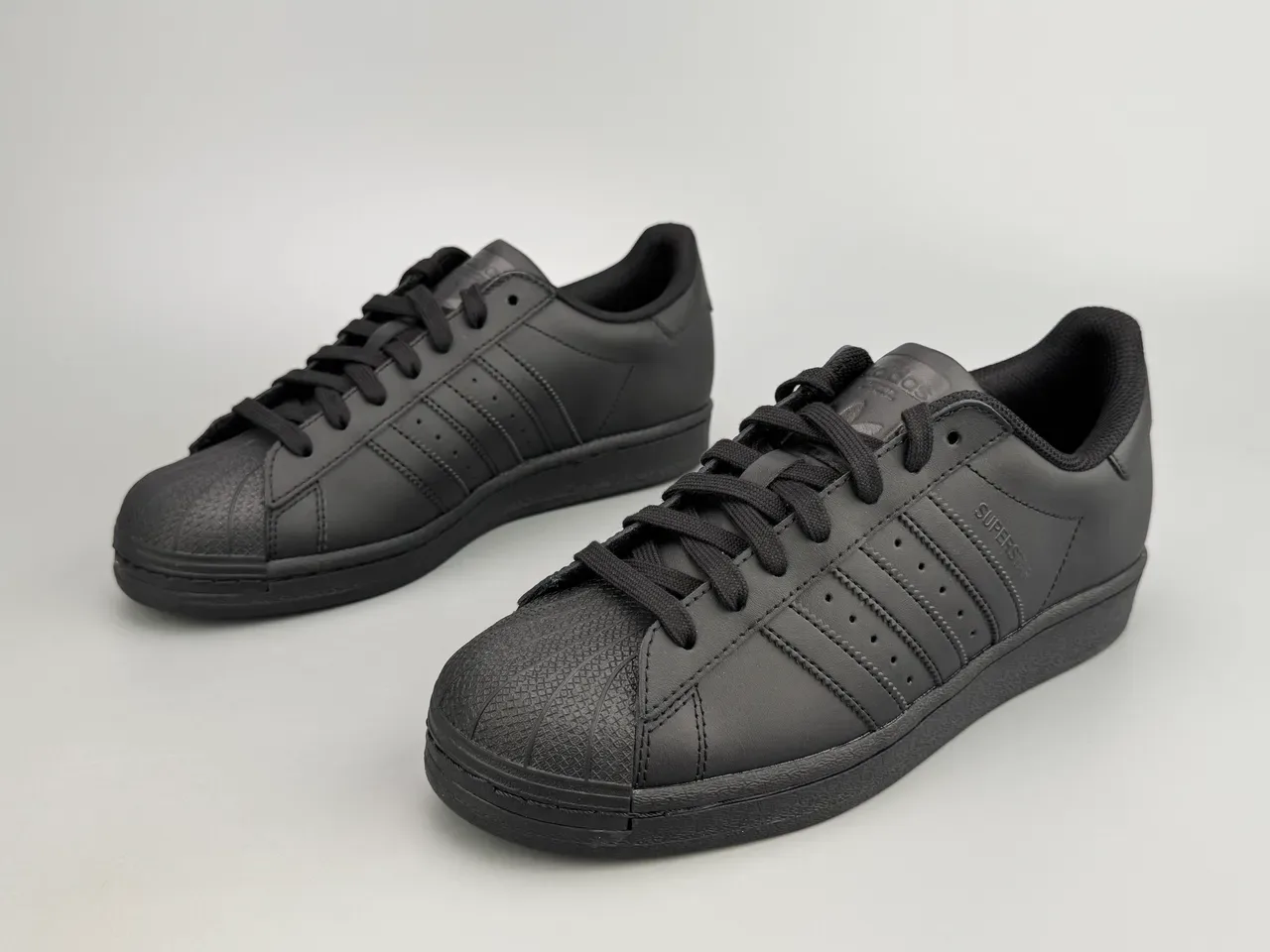 Adidas Superstar Monochrome Black Sneakers Lifestyle 5