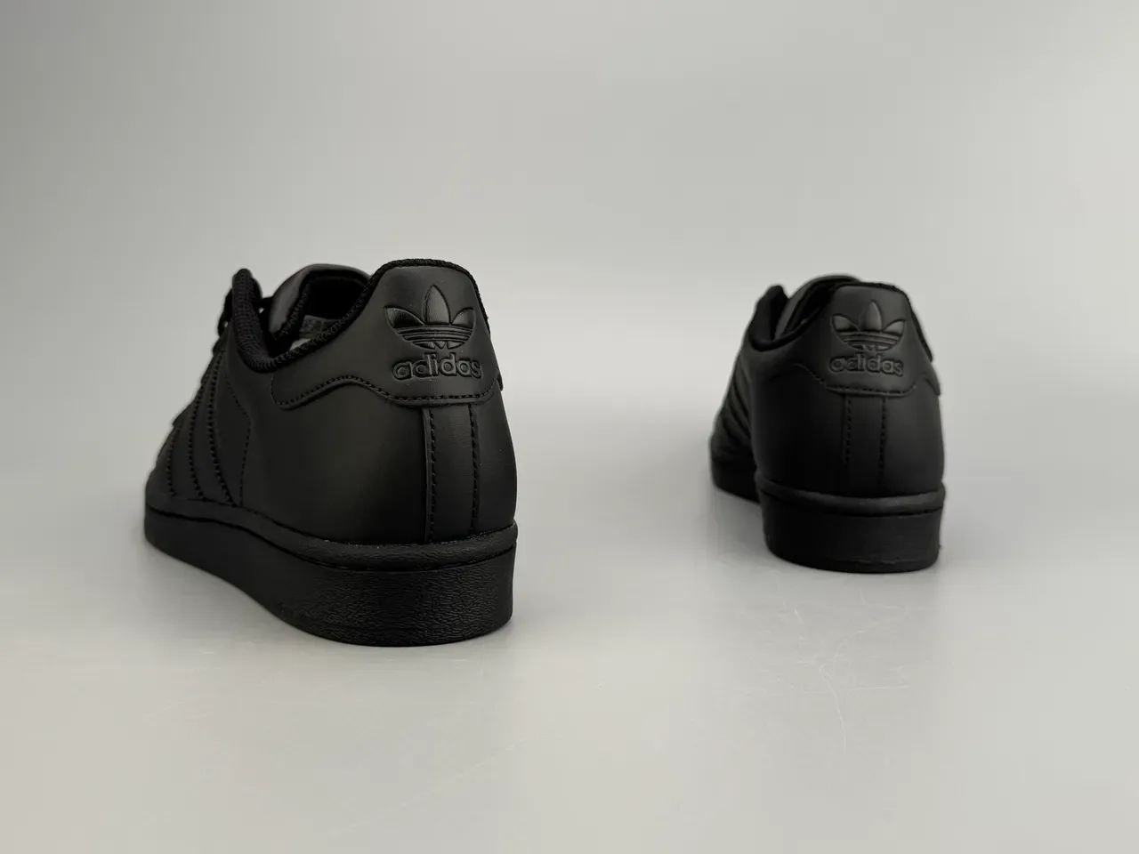 Adidas Superstar Monochrome Black Sneakers Lifestyle 6