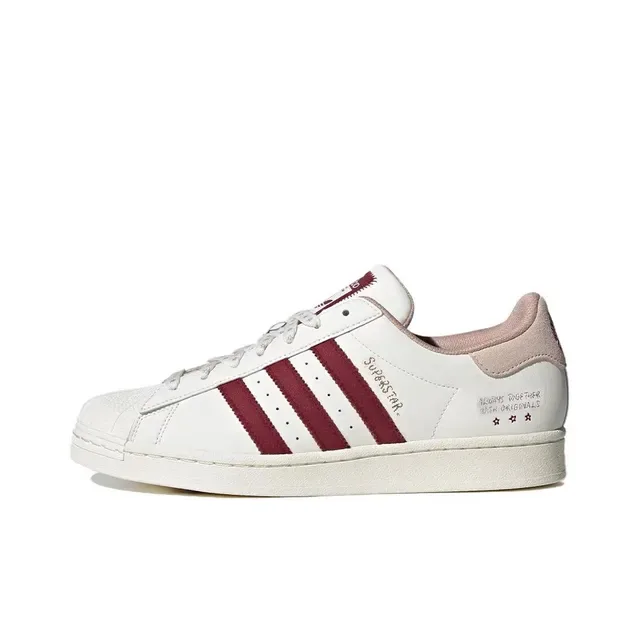 Adidas Superstar Off-White and Burgundy Lifestyle Sneakers 2