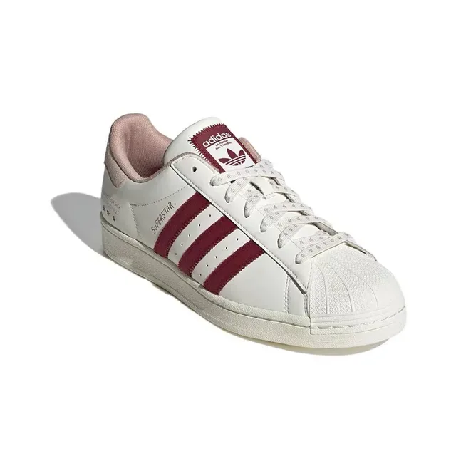 Adidas Superstar Off-White and Burgundy Lifestyle Sneakers 3