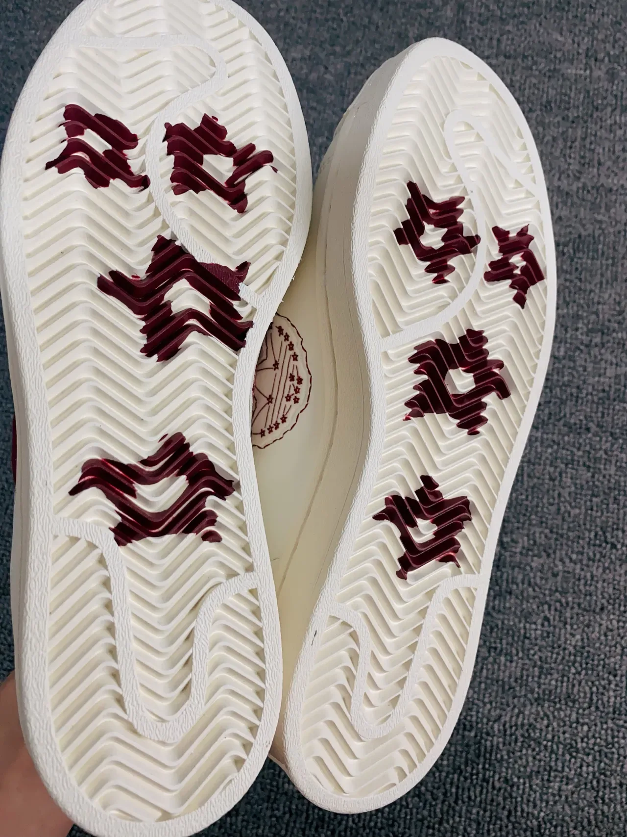 Adidas Superstar Off-White and Burgundy Lifestyle Sneakers 4