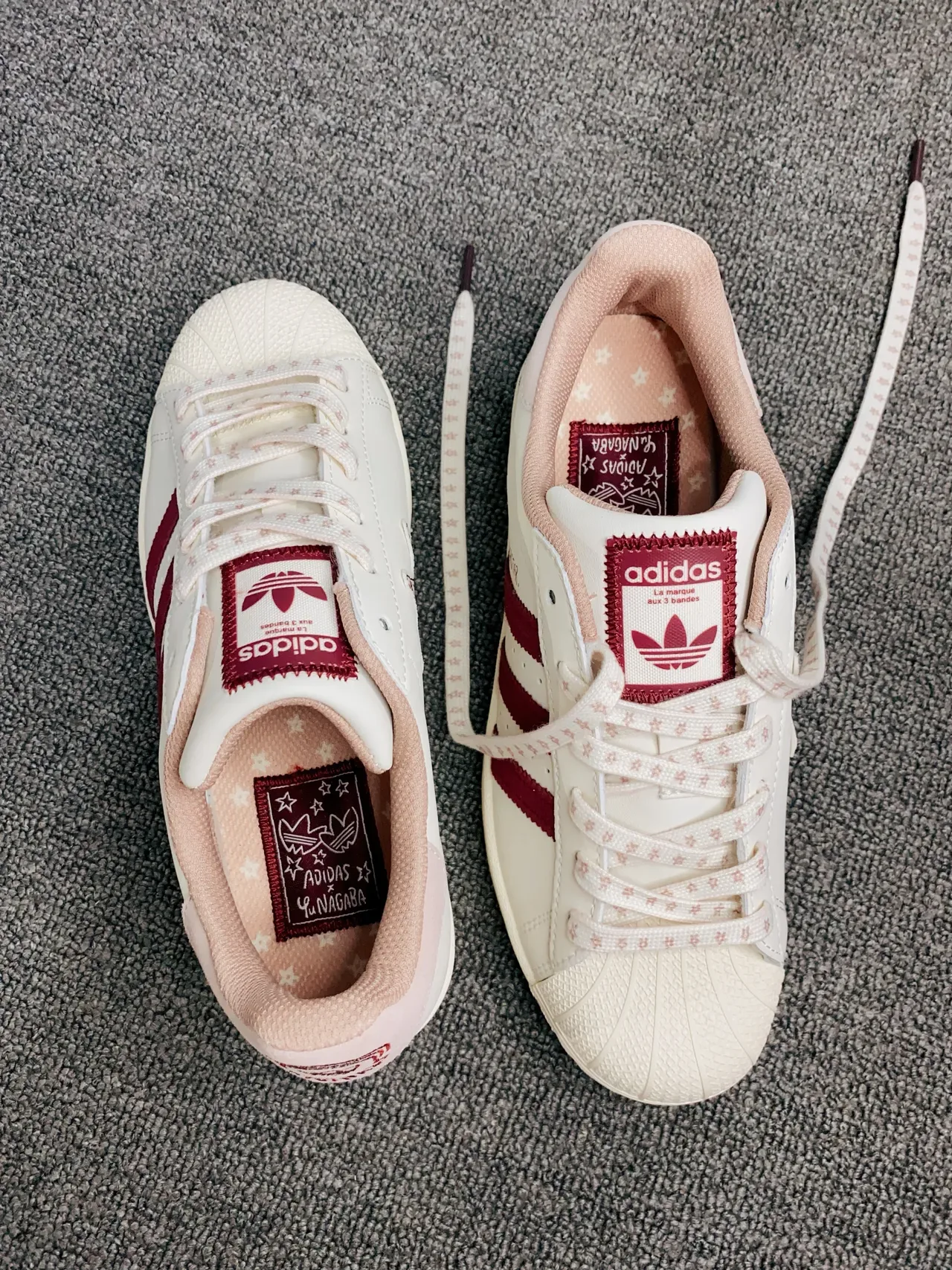 Adidas Superstar Off-White and Burgundy Lifestyle Sneakers 6