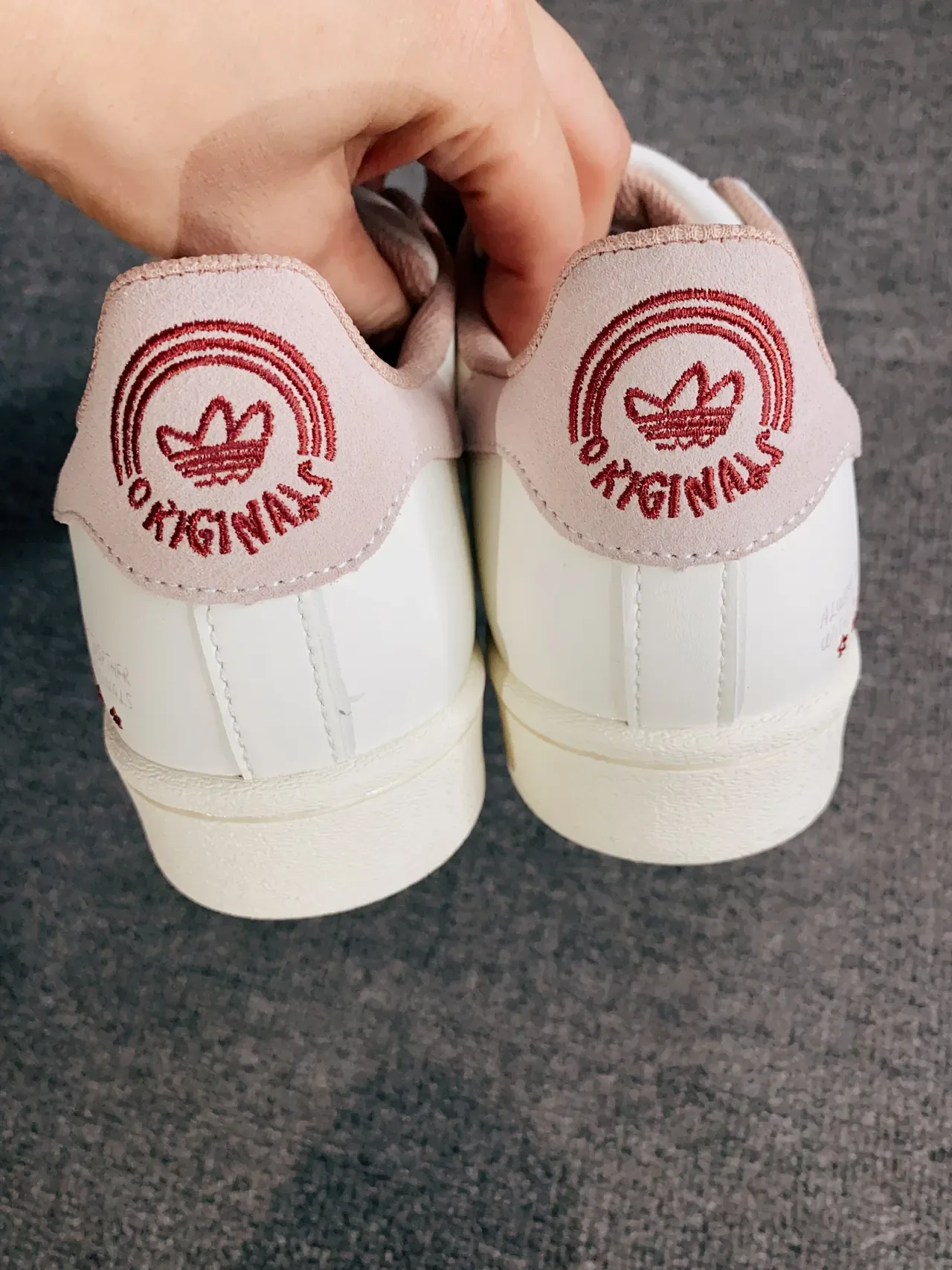 Adidas Superstar Off-White and Burgundy Lifestyle Sneakers 8