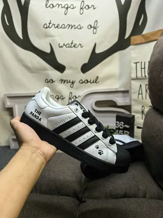 Adidas Superstar The Panda Tênis Lifestyle Branco e Preto 5