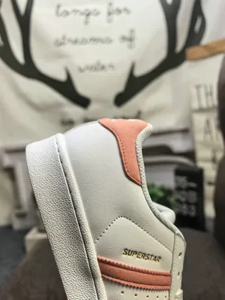 Adidas Superstar White and Dusty Rose Lifestyle Sneakers 3