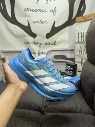 Adidas Terrex Chaussures de course Bleues et Vert Lime 5
