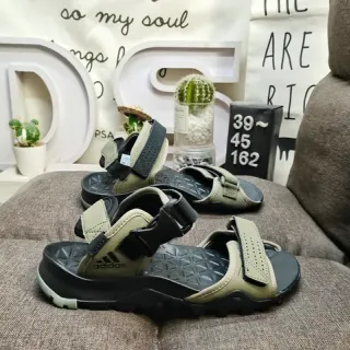 Adidas Terrex Outdoor Sandals Beige Black Adjustable Strap Closure Perforated Synthetic Straps Casual Sandals
