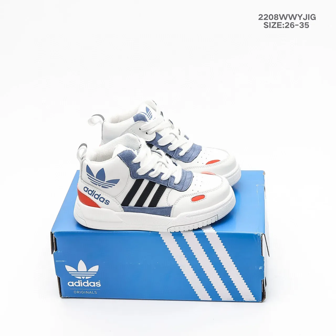 Adidas White Black High-Top Silhouette Perforated Toe Box Lifestyle Sneakers 4