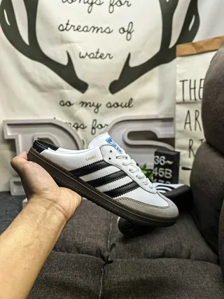 Adidas Blanco Negro Mula Slip-On Tres Rayas Loafer 5