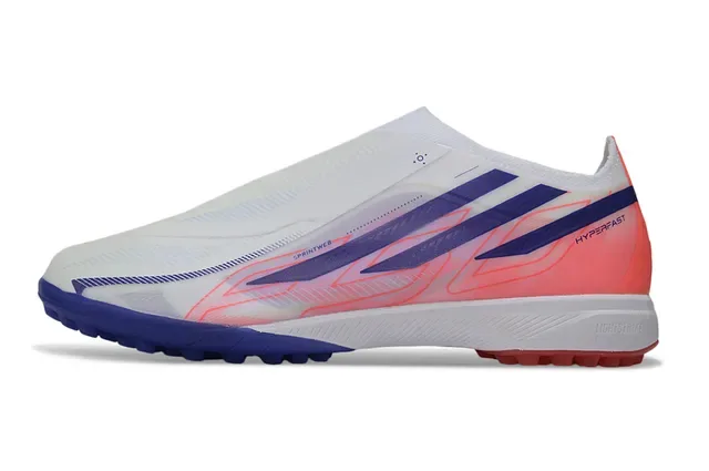 Adidas Branco Azul Sem Cadarço Upper Sprintweb Malha Engineered Mesh Sapatos de Futebol Turf 7