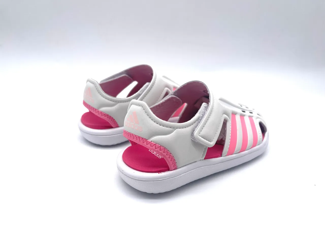 Adidas White Blue Open-Toe Strap-Fastened Casual Sandals 24
