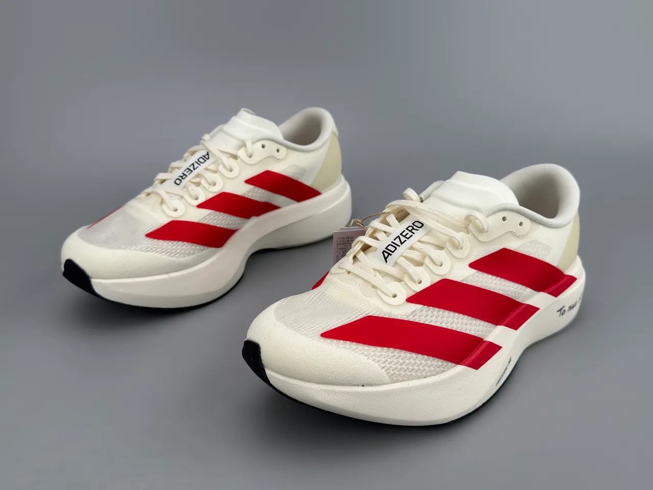 Adidas White Red Racing Silhouette Engineered Mesh Upper Running Shoes 5