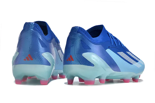 Adidas X Speedflow Zapatos de fútbol blanco, azul, amarillo para terreno firme 5