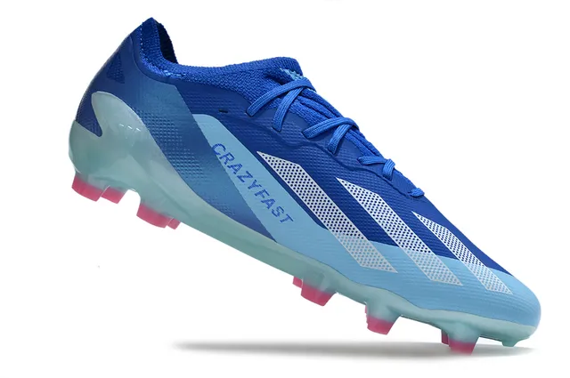 Adidas X Speedflow Zapatos de fútbol blanco, azul, amarillo para terreno firme 6