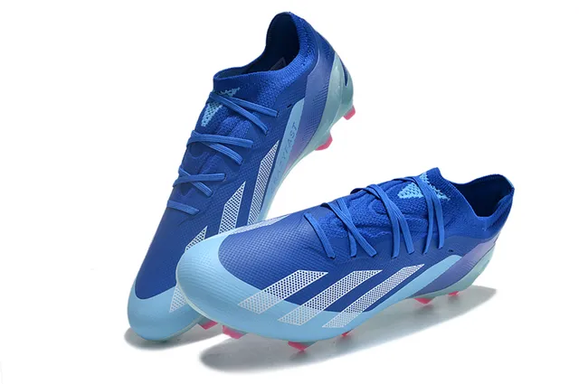 Adidas X Speedflow Zapatos de fútbol blanco, azul, amarillo para terreno firme 9