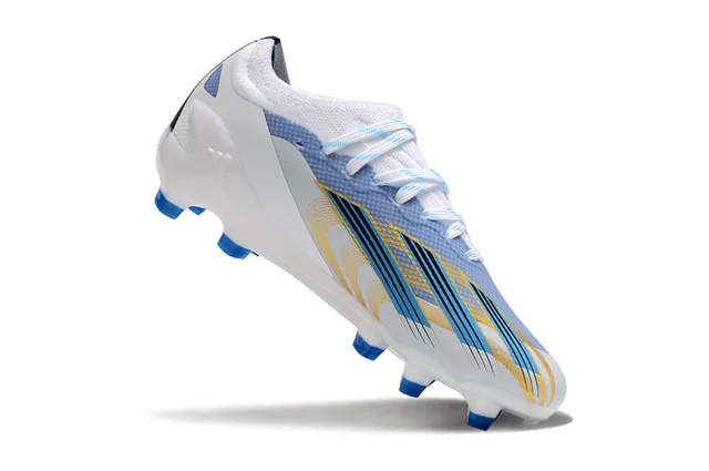 Adidas X Speedflow Zapatos de fútbol blanco, azul, amarillo para terreno firme 18
