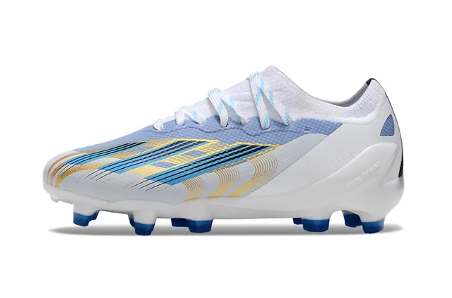Adidas X Speedflow Zapatos de fútbol blanco, azul, amarillo para terreno firme 20
