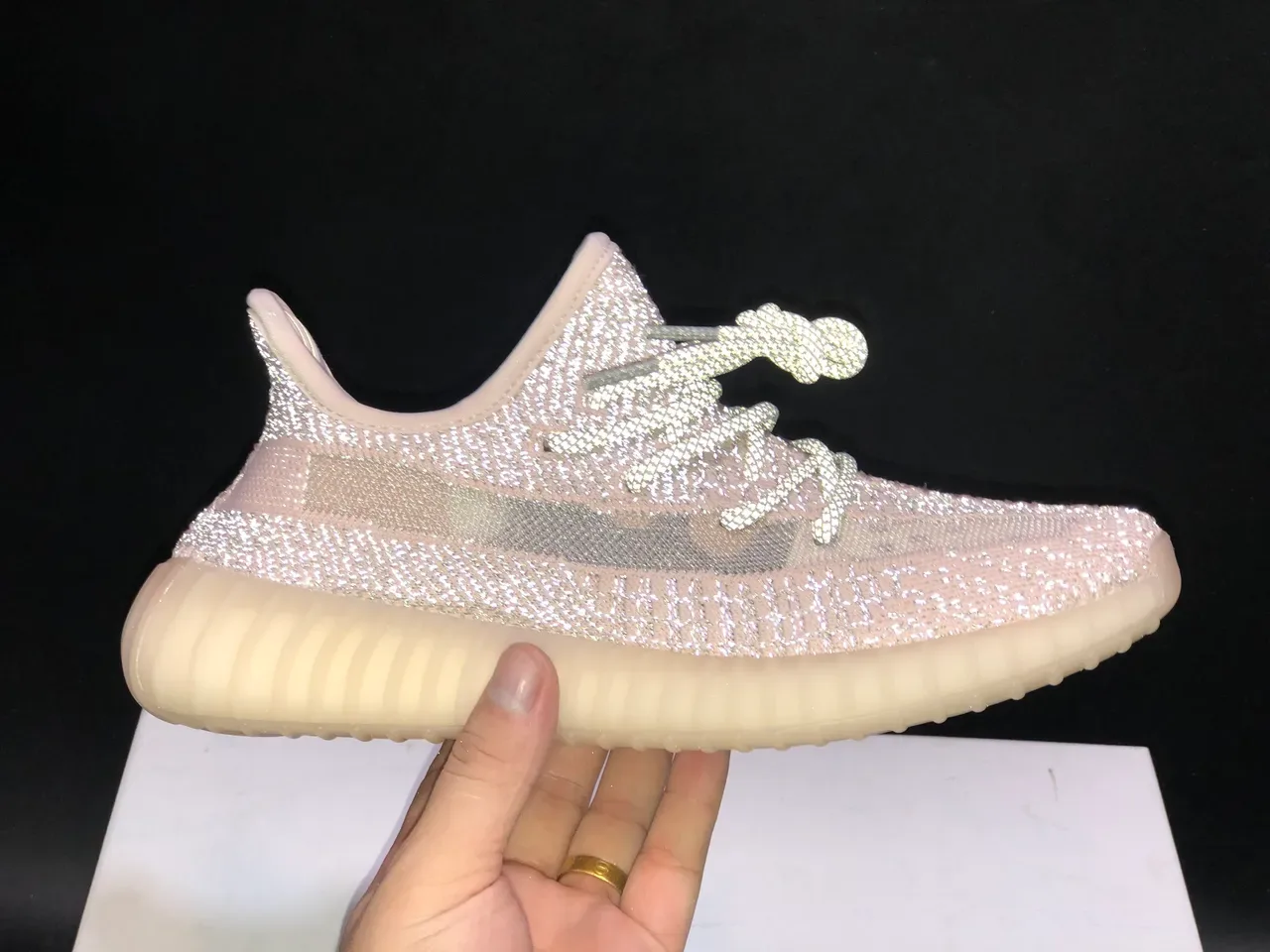 Adidas Yeezy Boost 350 ভূরা গ্রে কিনিট আপার রিবড ট্রান্সলুসেন্ট সোল লাইফস্টাইল স্নিকার্স 6