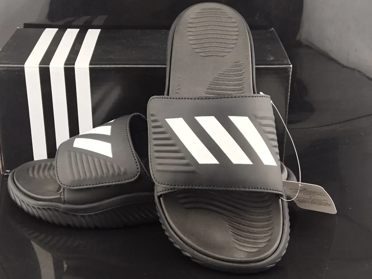 Adidas Yeezy Slide Black White Slippers 3