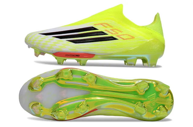 Adidas হলুদ সাদা নিওন সক-ফিট আপার চেকার্ড ফোরফুট ওভারলে ফার্ম-গ্রাউন্ড ফুটবল জুতো 6