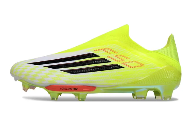 Adidas হলুদ সাদা নিওন সক-ফিট আপার চেকার্ড ফোরফুট ওভারলে ফার্ম-গ্রাউন্ড ফুটবল জুতো 7
