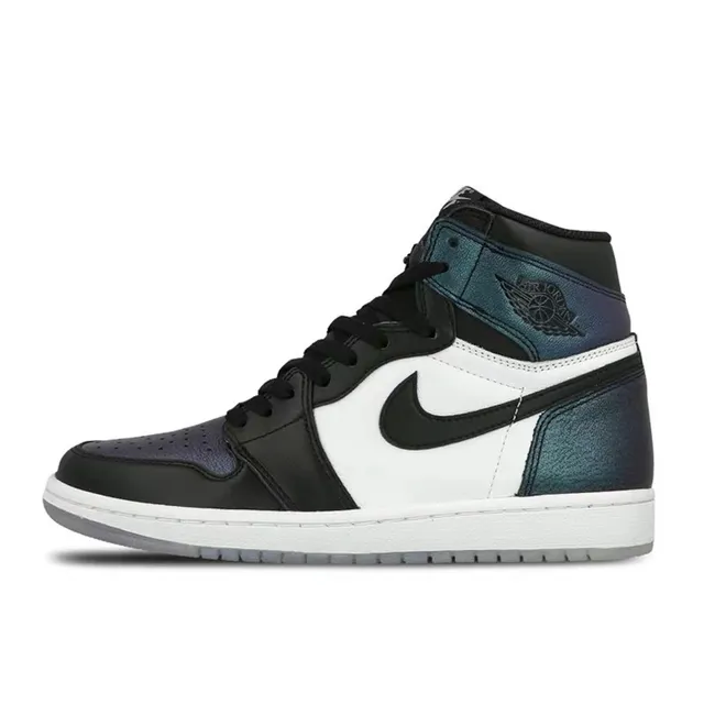 Air Jordan 1 Negro Verde Alto Cuero Y Sintético Zapatos De Baloncesto 2