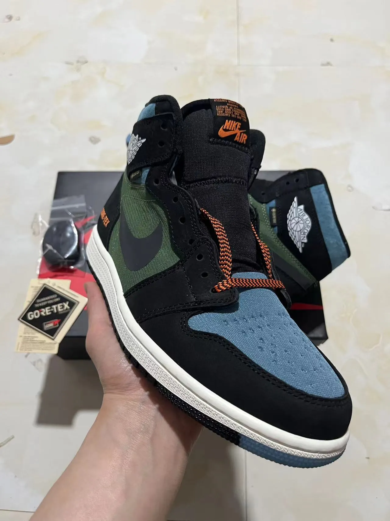 Air Jordan 1 GORE-TEX zapatillas de baloncesto oliva negro verde azulado 2